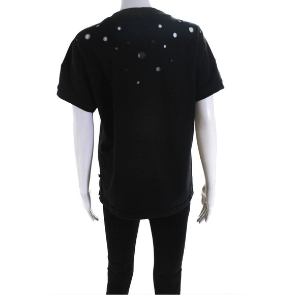 Lululemon Eyelet Short Sleeve Terry Sweatshirt Loose Fit Black 6 - Picture 9 of 10